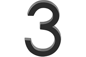 CCUUHJ 4 Inch Self-adhesive Door House Numbers 3D Mailbox Numbers Stickers Street Address Number for Mailbox Signs Chrome Plated (Black-3)