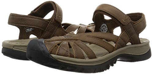Keen Rose Leather Damen Sandalen Dark Earth - 6