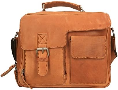Chicca Borse Luxury Travel Bag Briefcase Small Shoulder Bag Unisex in Genuine Leather - 28x24x9 Cm