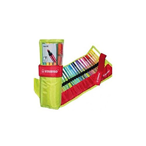 STABILO Pen 68 Rollerset von 25 Stifte mittlere Spitze, verschiedene Farben