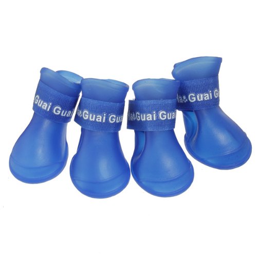 Doggie-Style-Store-Blue-Waterproof-Rain-Boots-Dog-Wellies-3-Sizes