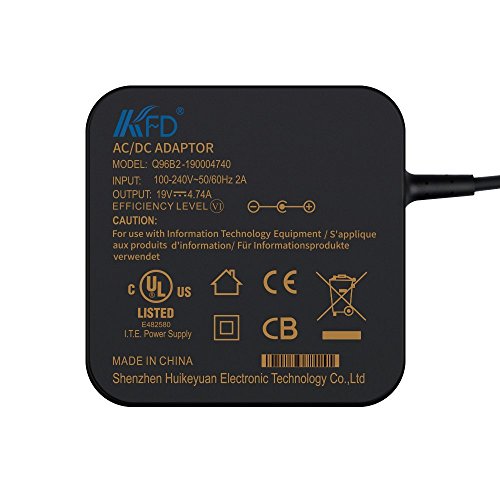 KFD 90W Netzteil Laptop Ladegerät für Asus Lenovo Toshiba Medion Fujitsu Targa Gericom Maxdata – 19V 4,74A passt für Notebooks mit 5,5*2,5mm Stecker z.b Asus K52 K70 K73 K53 K55 K50 A55A A53 X54 X55 K550LA D550CA ADP 90CD DB ADP-90SB BB ADP-90FB Medion FSP090-1ADC21 Medion Akoya P6618 MD95500 MD95800 MD98100 MD97620 - 3