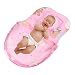 0-2 Years Baby Bed Mosquito Net, Portable Folding Travel Crib Bed Canopy Tent With Pillow,Mosquito Protection Breathable Cotton Baby Tent Beach Play Tent Mosquito Protection (Pink)