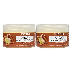Inatur Argan Hair Mask | Hair Strengthening I Deep Moisturizing & Hydrating| Instant Conditioning For Brittle/Frizzy/Dry Hair |Non-Greasy| Silicone And Paraben Free|Pack Of 2