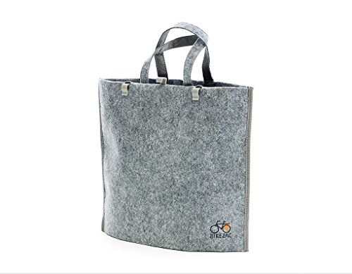 BIKEZAC® Clip-On EINKAUFS-FAHRRADTASCHE | Einseitige Einkaufstasche | Gepäckträgertasche | Faltbar | Wasserabweisend | Trageschlaufen | Ökologisch