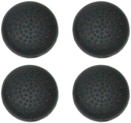 No1GadgetStore TPU Protective Analogue Thumb Grip Stick Caps for Sony PS4 Controllers - Black (Pack of 4)