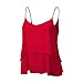 Produktbild Damen Sommer Strand Spaghettiträger Chiffon Oberteile Tank Weste Vest Camisole DOLDOA T-Shirt Tops Geburtstags Geschenk für Frauen Mädchen Freundin (EU:42, Rot)