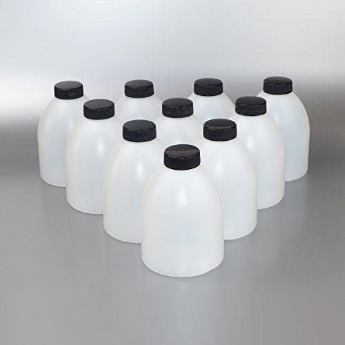 Preisvergleich Produktbild 10 x 250 ml HDPE Kunststoffflaschen mit schwarzem Schraubverschluss