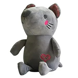 Curated Cart Mouse Extra Soft Stuffed Toy for Girls Kids (Size 26 cm) for Kids, Boys , Girls , Toddlers , Cute Plush Stuffed Toys Ideal for Gift on Birthdays Gifts (Grey Colour)