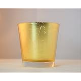 Teelichthalter aus Glas, vergoldet - individualisierbar