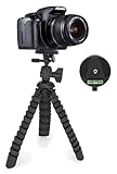 MAXIMALE BEWEGLICHKEIT - Biegsame Gummi Gelenke und 3 Kugelgelenke in der Fassung der Oktopus Gorilla Standbeine, garantieren 360 Grad Beweglichkeit des leichten Gelenkstativs und hat eine Schnellwechselplatte. Ideal für Sport und Outdoor Ausflüge, Urlaub , Selfies usw.