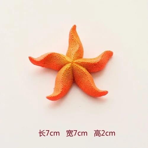 Aquarium adornment fish tank conch shell coral shellfish shellfish rockery simulated water grass Resin Flower 5,Yellow Sea Star I