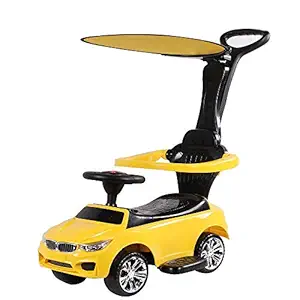 Toy House Benzy Push Car with Long and Strong Push Handle for Kids (2 to 6Yrs), Yellow