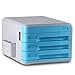 Produktbild Met Love Aktenschränke Desktop-Aufbewahrungsschrank Büro-Aktenschrank mit Schubladen Kombinationsschloss ABS Multifunktions-Home-Office-Daten Aufbewahrungsbox (Farbe : Cyan)