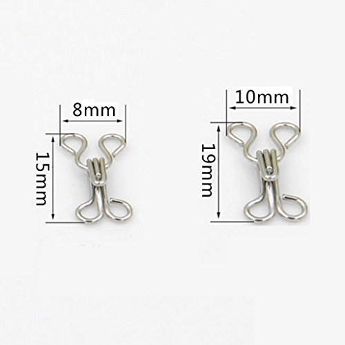 Aussel 50 Sets BH Haken und Ösen Kleidung Nähen 8mm 10mm Silber - 4