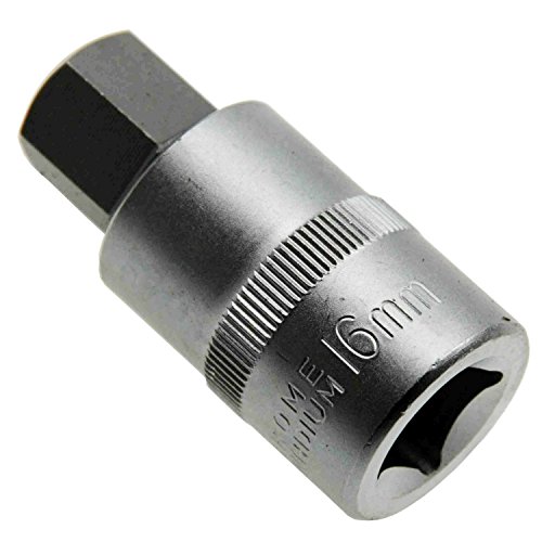 16 mm Innensechskant (6-kant /sechskant) Schlüssel für Innen-6-kant Schrauben / Steckschlüssel-Einsatz Schraubendreher-Einsatz 1/2″ (12.5mm) Antrieb Cr-V (S2) Länge 55 mm - 2