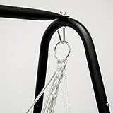 Hängesesselgestell mit Hängestuhl | Schaukel für Kinder und Erwachsene | Komplettset Metall-Gestell mit Hängesitz in Blau | für Innen und Außen - 7