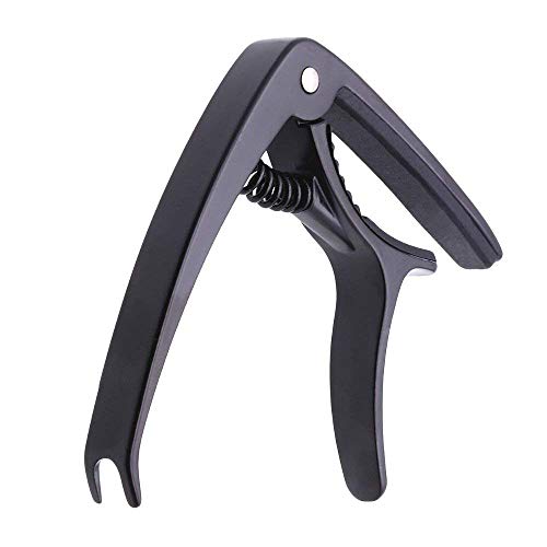 Cejilla de guitarra y guitarra acústica y eléctrica para guitarras acústicas y eléctricas con liberación rápida y extractor de clavijas