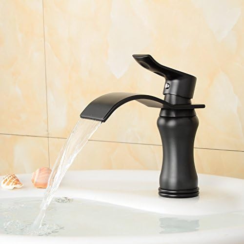MIAORUI Full bathroom faucet copper Black Bronze rotating basin of mixed water natural water falls head bending