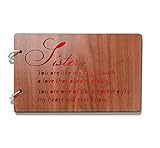 Sehaz Artworks Sister-Glows Wooden Scrapbook Photo Album for Memorable Gift on Brother, Sister, Cousins, Bro Sis, Birthdays, Valentines Day, Anniversary (22 cm x 16 cm x 4 cm, Brown)