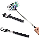 Samar – allungabile selfie stick {ultima versione} asta monopiede con 2017 wireless Bluetooth telecomando otturatore integrato e supporto regolabile compatibile per iPhone, Samsung e altri smartphone