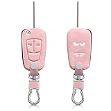 CUERO FINO DE IMITACIÓN: El cover blanco / oro rosa para llave de automóvil está fabricado en piel artificial resistente, la cual protegerá tu llave ante la suciedad, arañazos y el desgaste.