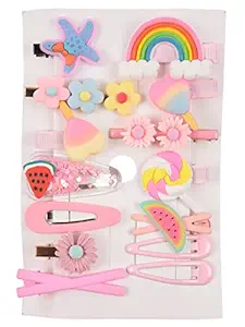 VIRTUAL WORLD 14 Pcs Multi Unicorn Ice Cream Hair Clips Set Baby Hairpin For Kids Girls Toddler Barrettes Hair Accessories assorted color