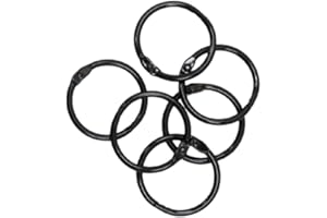 Craftelier - Lot de 6 Anneaux de Reliure en Métal pour Scrapbooking et Crafting | Anneaux pour Albums, Carnets, Planners ou Agendas | Taille Ø 30 mm - Couleur Noir