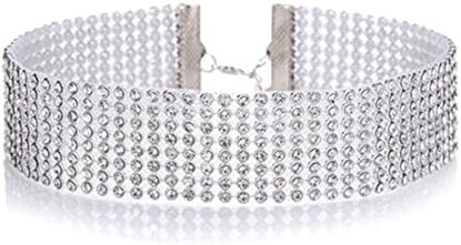 Foreverquality Fashion Women Full Diamante Rhinestone Choker Necklace Wedding Party Jewellery (25mm)