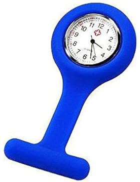 SODIAL(Wz.) Krankenschwestern Brosche Silikonkautschuk Armbanduhr Uhr Taschenuhr fuer Kasack Blau