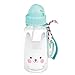Produktbild Trinkflasche für Kinder Wasserflasche Kindertrinkflasche mit Strohhalm Hase Bunny Häschen türkis