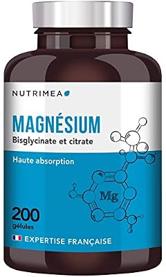 Plastimea Magnésium B6 ♦ Magnésium Citrate & Bisglycinate ♦ 200 gélules de 540mg ♦ Complément alimentaire sommeil, stress, fatigue ♦ Haute absorption et assimilation facilitée