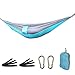 Produktbild TourKing Ultraleichte Reise-Camping-Hängematten, tragbare Hängematten-Fallschirm-Nylon-Reise-Hängematte, 300 kg Tragfähigkeit für Outdoor und Indoor (Blau grau)
