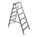Produktbild BRIKS Aluminium Leiter BR2060, Stehleiter Zweiseitig 2x6, belastbar bis 150 kg, Silber