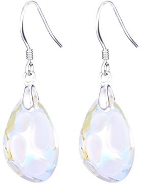 Sterling Silber Ohrringe mit Swarovski® Aurora Borealis Kristalle - Ideal Geschenk für Frauen und Mädchen - kommt...