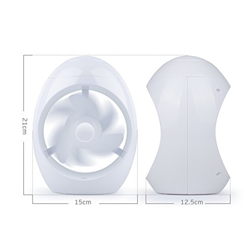 Levoit USB Ventilator Mini Desktop Tischventilator mit Dimmbare LED-Nachtlicht für den Schreibtisch, Einstellbare Geschwindigkeit, Weiß - 3