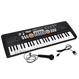 AtoZworldproducts 49 Key Piano Keyboard, DC Power Option+ Microphone with USB Charging Big Fun Electronics Keyboard Toy for Kids Toddlers Children