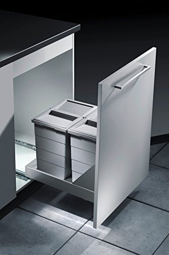 Hailo Abfallsammler Auszug TB Bottom-Mount 2fach Abfallsammler mit 2 Deckel und Müllbeutel für 40 cm Unterschrank (TB Slide 40.2/48) - 2