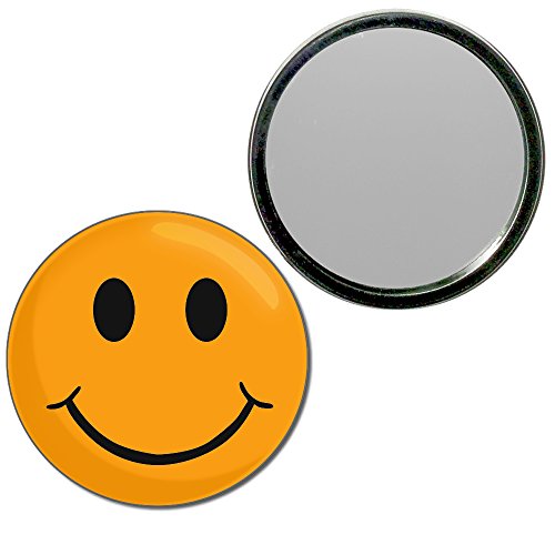 Orange Smiley - 55mm Round Compact Mirror