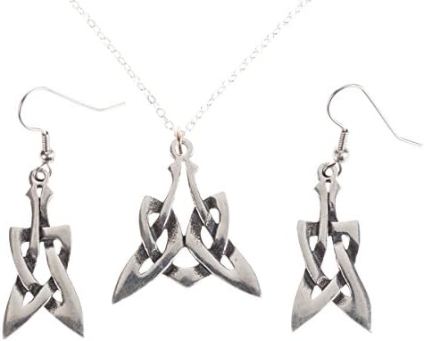 10th Wedding Anniversary Gift Cornish made Celtic Necklace & Earrings set cast in Tin Pewter CC27S