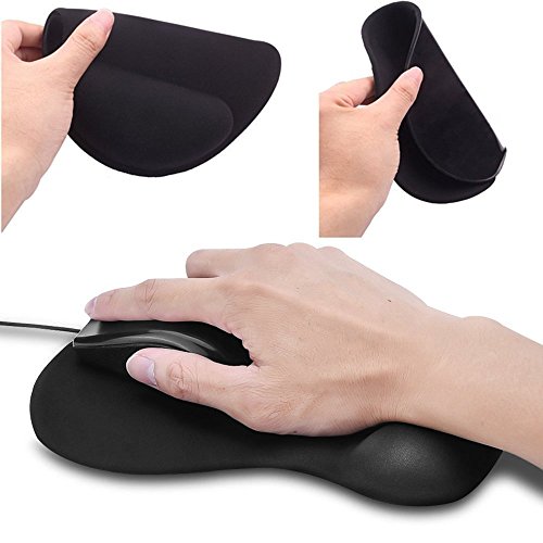 iVoler Mauspad mit Handauflage aus Gel Ergonomisches Office Komfort Mousepad Gelkissen Maus Pad zur Entlastung des Handgelenk, Rutschfeste Gummi Unterseite für Computer, PC und Laptop – Schwarz - 5