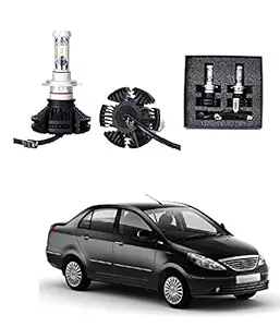 PRIKNIK Car Headlight/Fog Lamp LED Bulb with 3 Color Temperature Films (50W, 6000LM) Compatible with Tata Indigo Manza