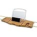 Produktbild TopHomer Bambus badewannenablage ausziehbar 75-92x14cm Ablage Badewanne Rack Badewannenbrücke mit buchstütze für Lesung Buch IPad Pro Glashalter für Wein Weihnachtsgeschenk