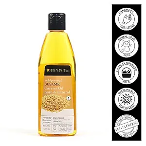 Soulflower Sesame Oil for Hair and Skin, 225ml (Til/gingelly) 100% Natural & Coldpressed