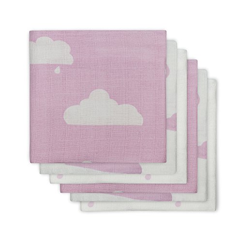 Preisvergleich Produktbild Jollein 535-849-65056 Mullwindel, Clouds rosa (6 pack)