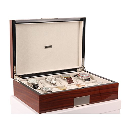 AXIS® Rosewood Wide Glossy Wood 8 Watch Box