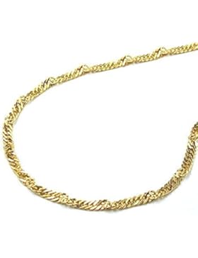 Latotsa 14 Karat 585 Gelbgold Gold Singapurkette Singapur Kette Halskette Goldkette Schmuck Collier 45cm