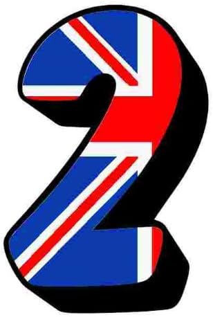 Union Jack - British Flag Number 2 Sticker For House Door / Wheelie Bin / Dustbin - Choose Number