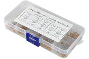 BGTXINGI 100 Stück 10 Werte Tantalum-Kondensatoren16 V 1 uf – 100 uF sortiertes Set mit einer Kunststoffbox