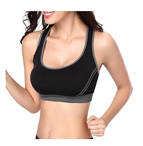 Jewelry_Awesome Komfort Damen Starker Halt Gepolsterter Push up Ohne Bügel Sport BH Bustier Sports Bra Top Für Yoga Fitness-Training